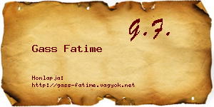 Gass Fatime névjegykártya